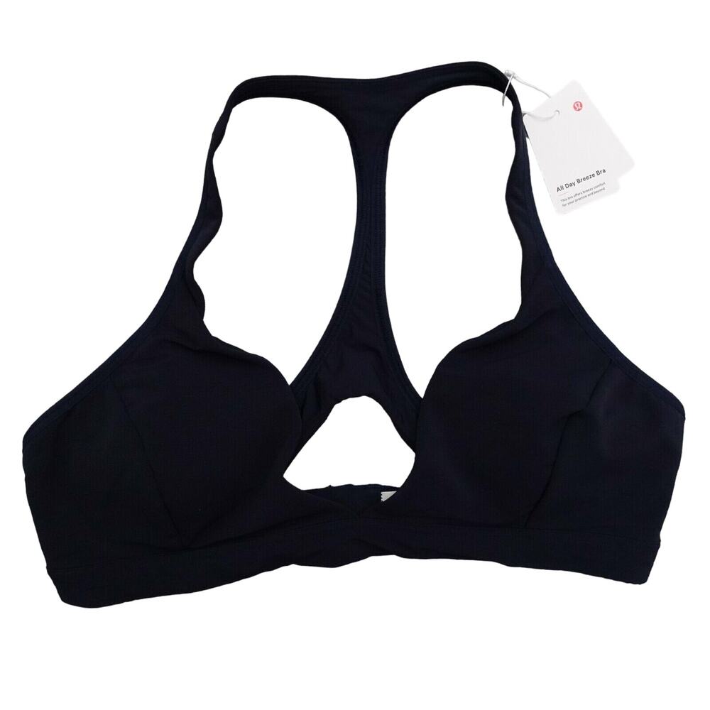 Lululemon All Day Breeze Bra Size 4 A/B TRNV True Navy Blue Removable Cups